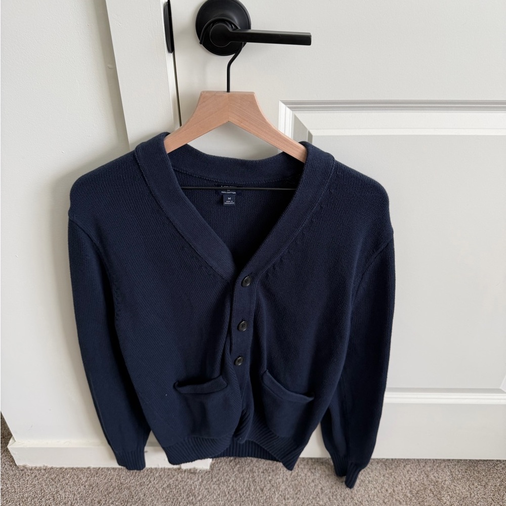 J. Crew Men's Deep Blue Cardigan Sweater Men Medium